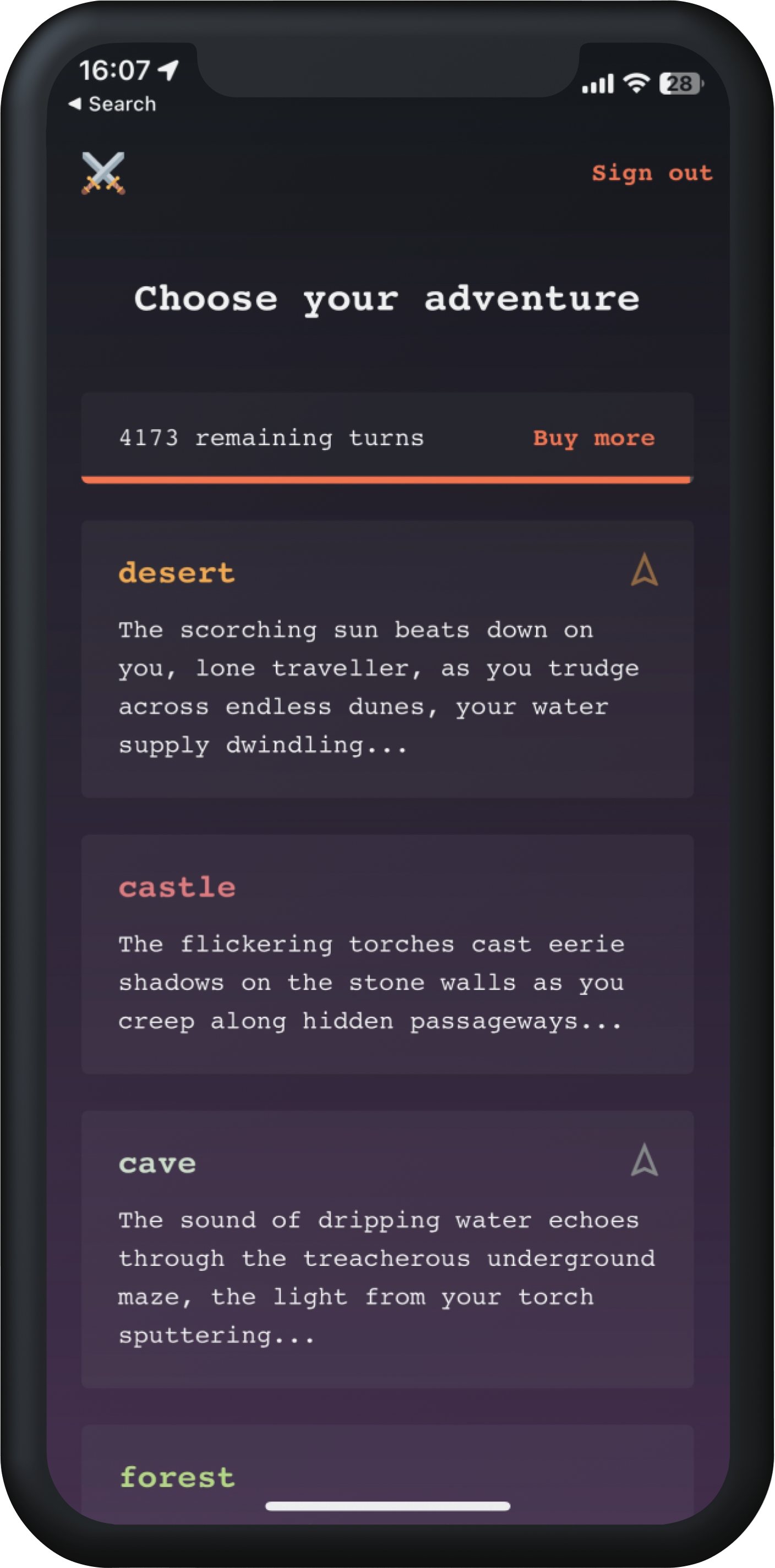 Choose your adventure